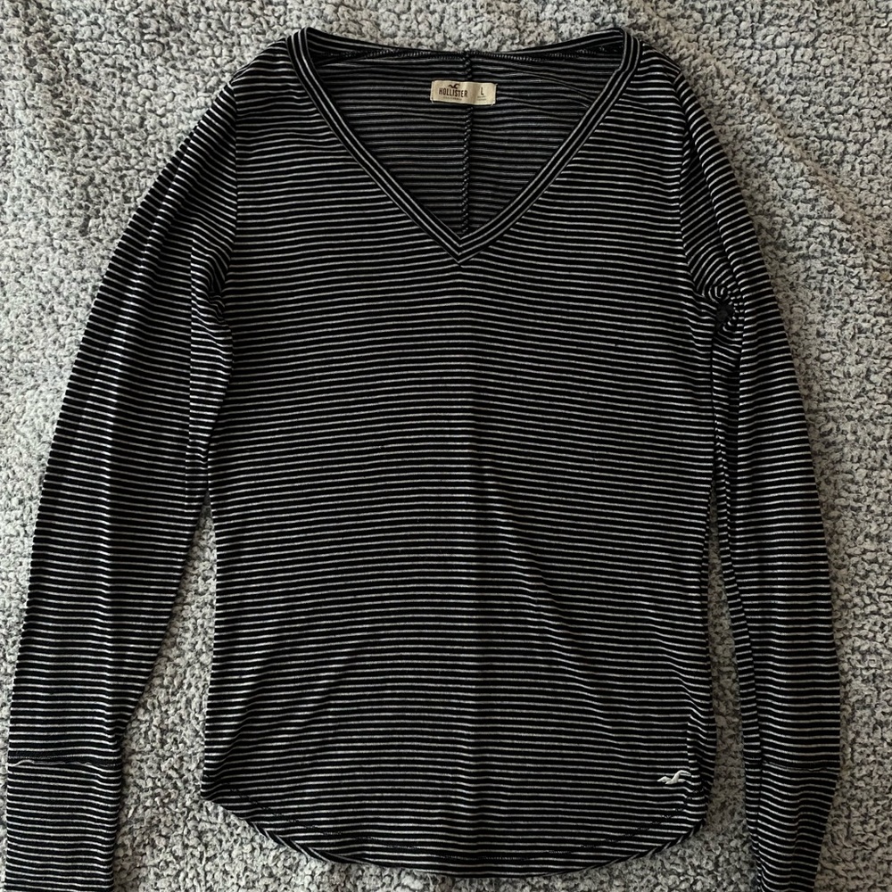 Hollister Long Sleeve Striped Shirt — Size L